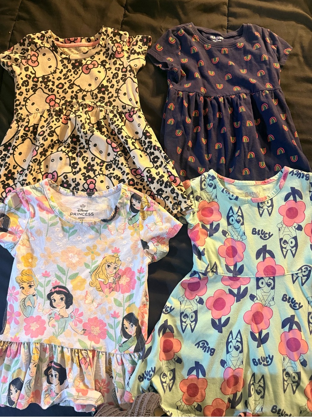 Toddler Girls 4 Pack Character Bundle of Dresses Shirt 3T